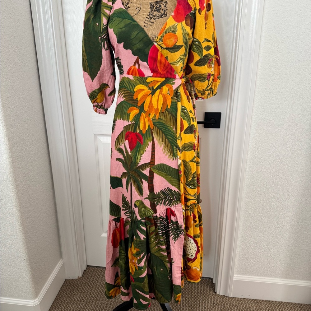 FARM Rio Pink and Yellow Tropical Midi Dress

New with tags